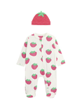 JoJo Maman Bébé Baby Cotton Bodysuit and Hat Set, White