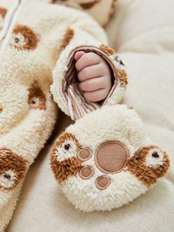 JoJo Maman Bébé Baby Bear Cosy Pramsuit, Cream - view 2, Cream