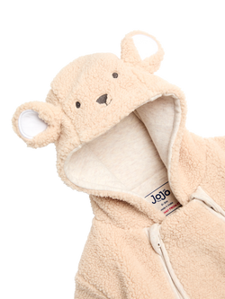 JoJo Maman Bébé Baby Borg Bear Pramsuit, Brown - view 2, Brown