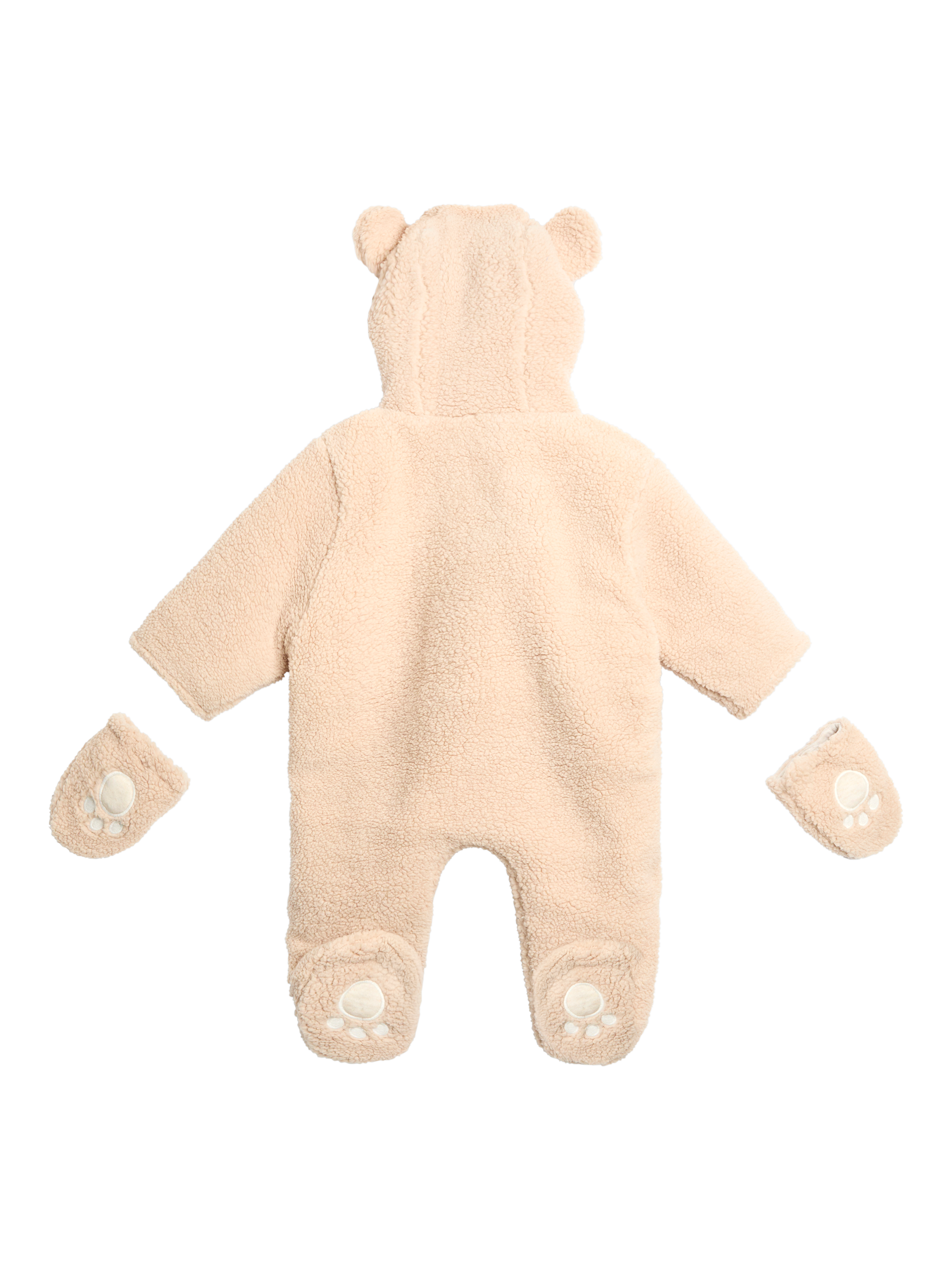 Product image 4 of 4, which shows JoJo Maman Bébé Baby Borg Bear Pramsuit, Brown, Newborn