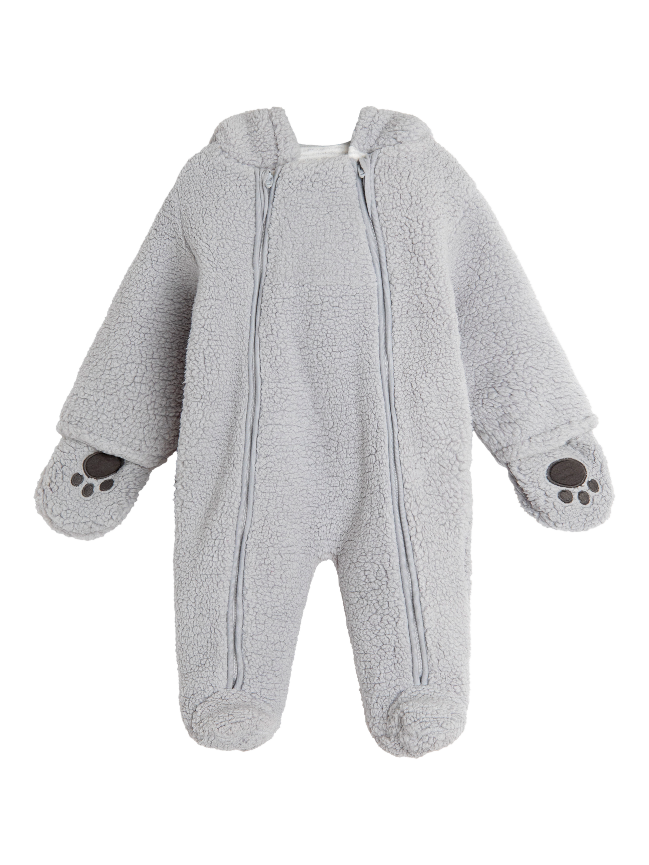 Product image 1 of 5, which shows JoJo Maman Bébé Baby Koala Borg Pramsuit, Grey, Newborn