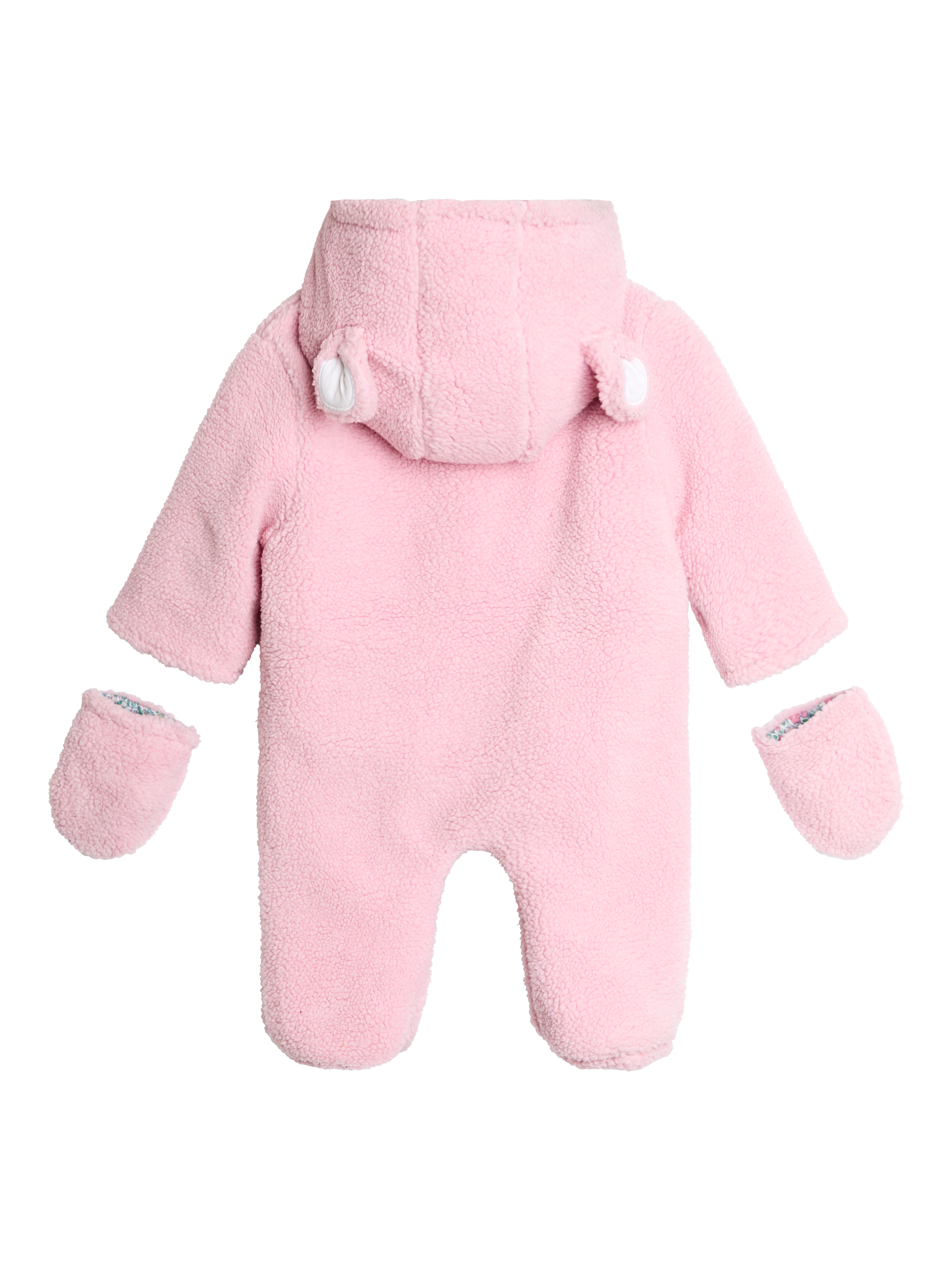 Product image 3 of 5, which shows JoJo Maman Bébé Baby Borg Mouse Pramsuit, Pink, Newborn