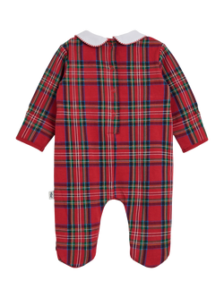 JoJo Maman Bébé Kids Cotton My First Christmas Footed Sleepsuit, Red - view 2, Red