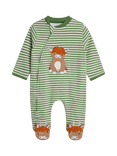 JoJo Maman Bébé Baby Cotton Cow Sleepsuit, Green