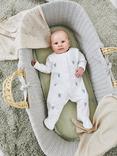 JoJo Maman Bébé Baby Cotton Koala Embroidered Sleepsuit, White