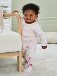 JoJo Maman Bébé Baby Cotton Mouse Sleepsuit, Pink