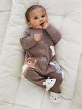 JoJo Maman Bébé Baby Cotton Woodland Sleepsuit, Brown