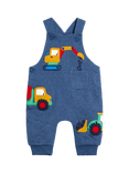 JoJo Maman Bébé Baby Dungarees and Stripe Top Set, Indigo