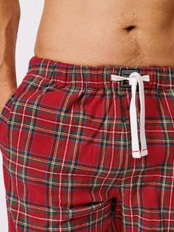 Aubin Edward Check Cotton Lounge Trousers, Red Check - view 2, Red Check