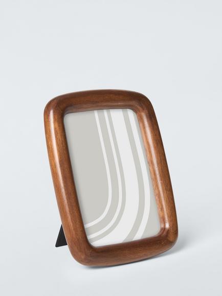 John Lewis Organic Curved Wood Photo Frame, FSC-Certified (Pine Wood), Dark Walnut, Black Walnut
