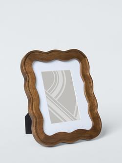 John Lewis Wiggle Wood Photo Frame & Mount, Walnut Finish, Black Walnut
