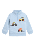 JoJo Maman Bébé Kids' Cotton Tractor Sweatshirt, Denim