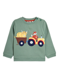JoJo Maman Bébé Kids' Cotton Trailer Sweatshirt, Khaki