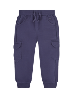 JoJo Maman Bébé Kids' Cotton Cargo Trousers, Pack of 2, Indigo - view 2, Indigo