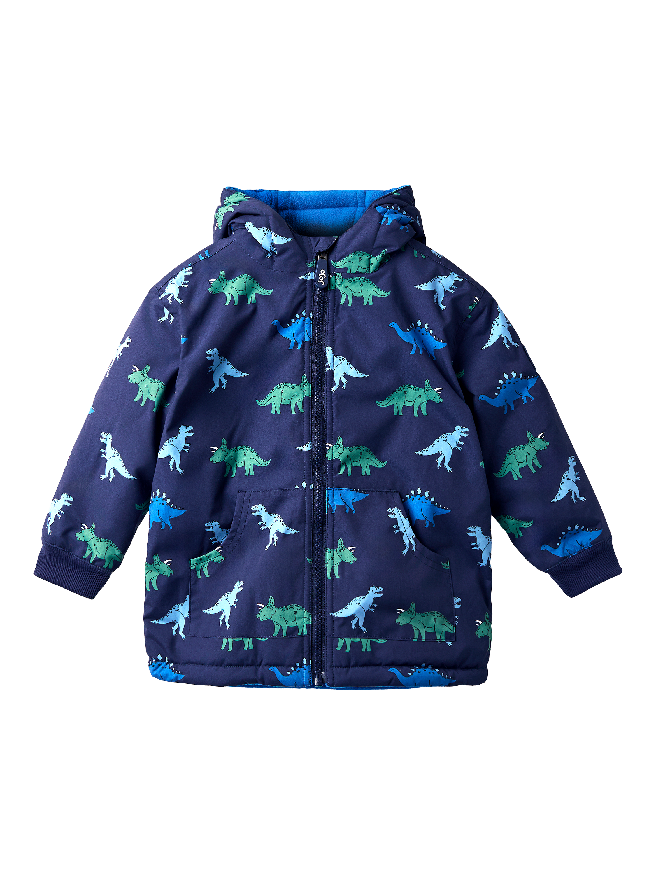 JoJo Maman Bébé Kids' Reversible Dino Sherpa Jacket, Mulberry