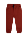 JoJo Maman Bébé Kids' Cotton Drawstring Joggers, Pack of 2, Rust