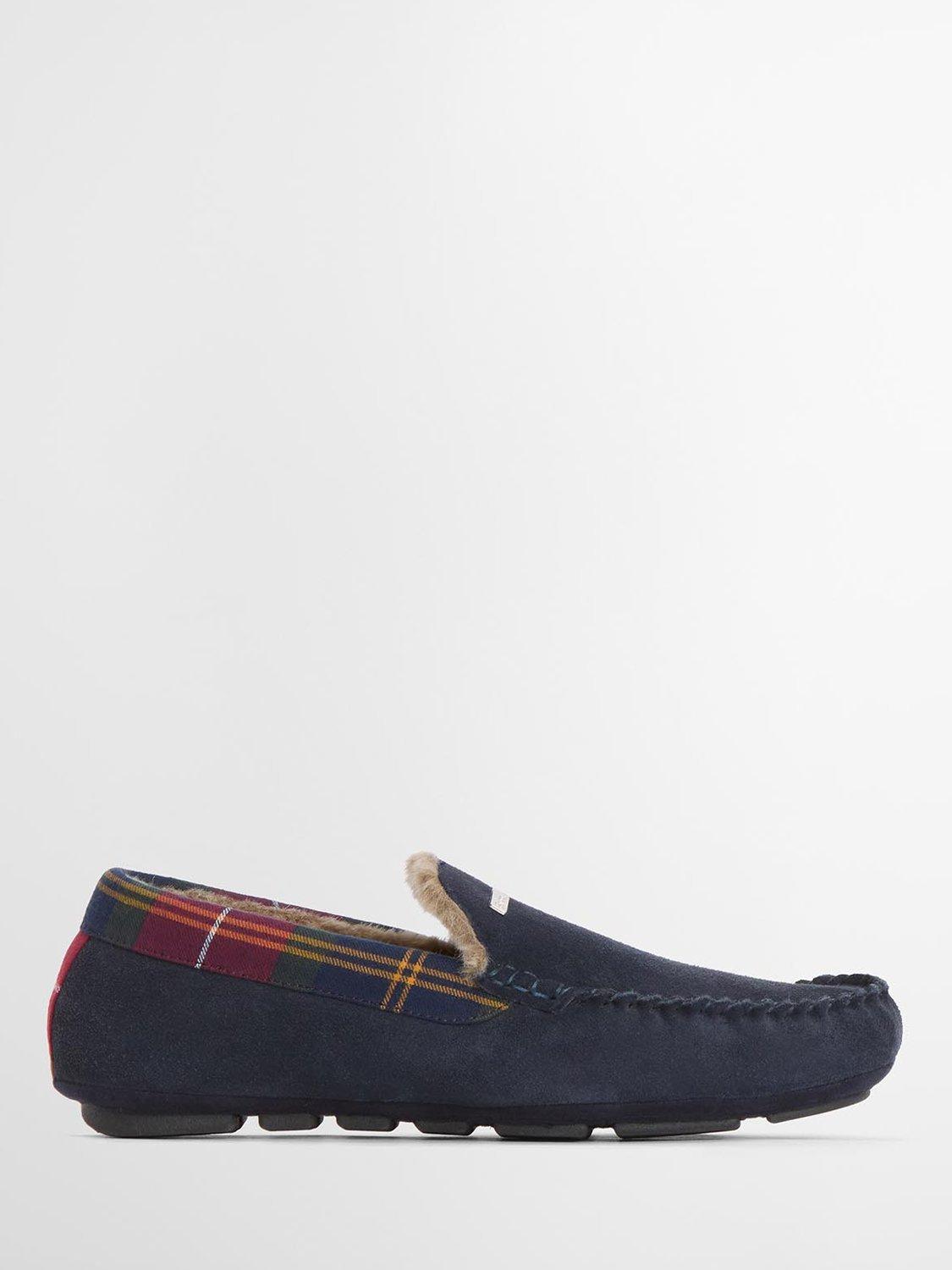 Barbour Monty Suede Slippers, Navy Winterberry