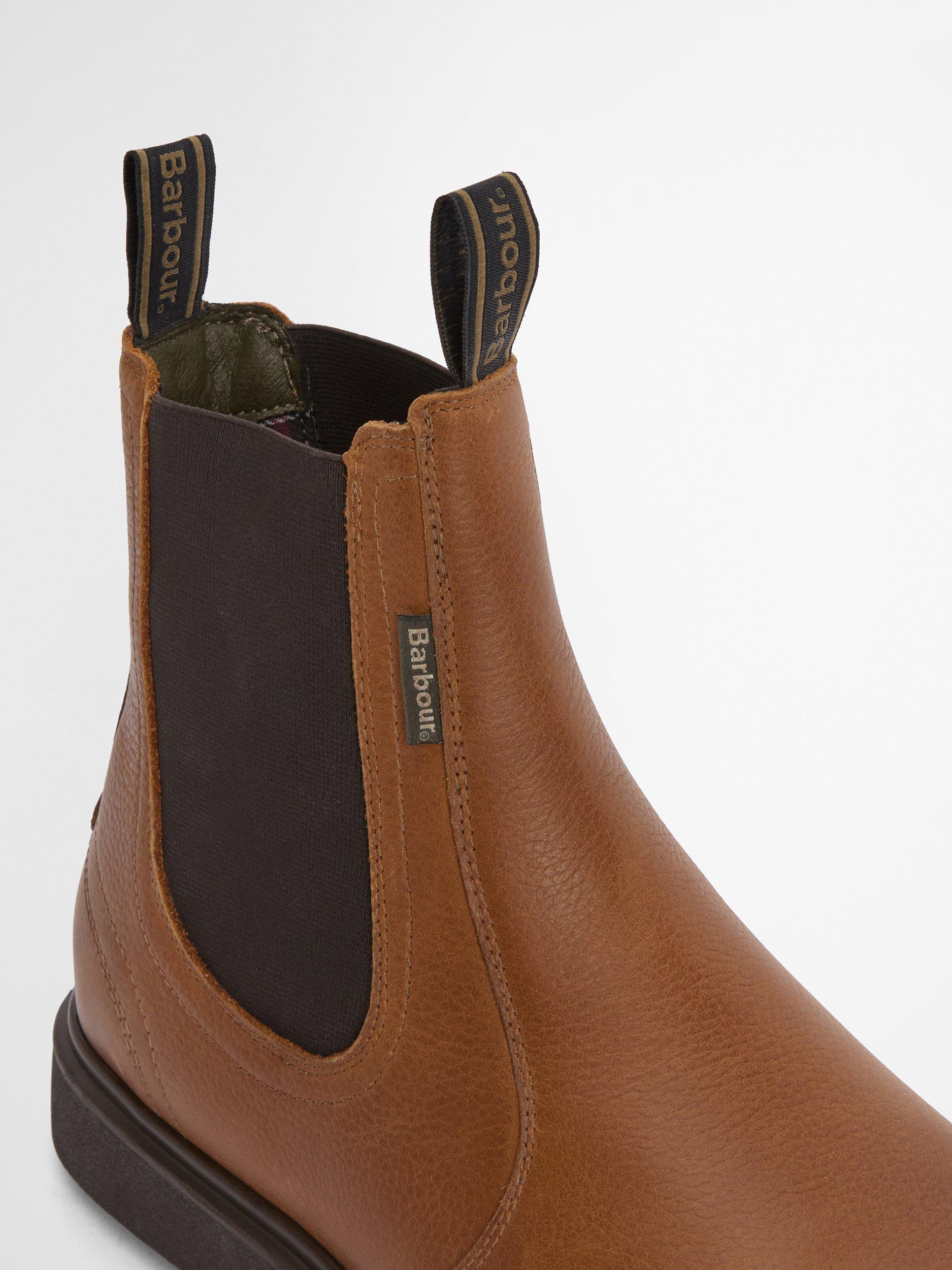 Product image 4 of 9, which shows Barbour Hale Leather Chelsea Boots, Brown, 9