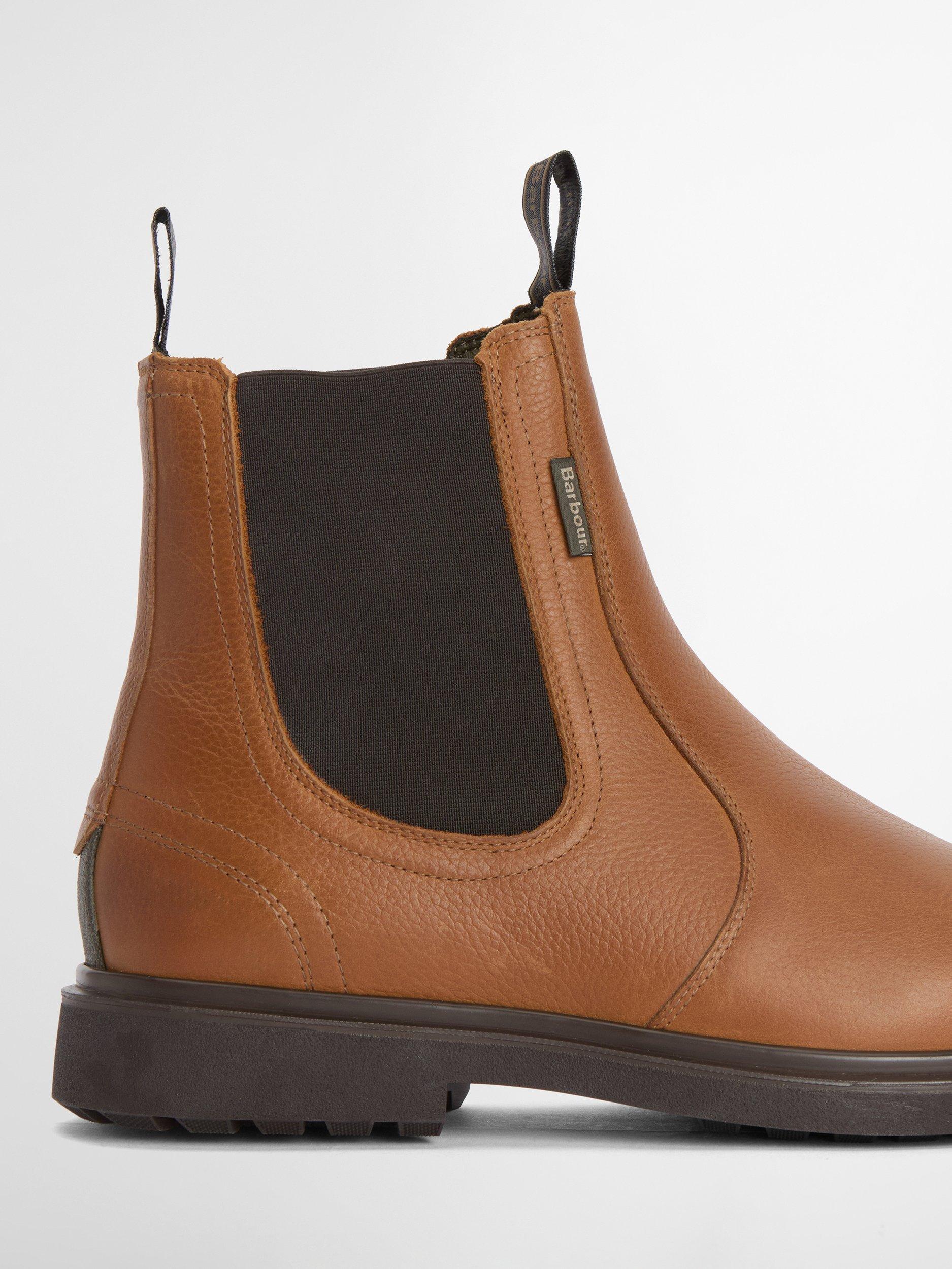 Product image 6 of 9, which shows Barbour Hale Leather Chelsea Boots, Brown, 9