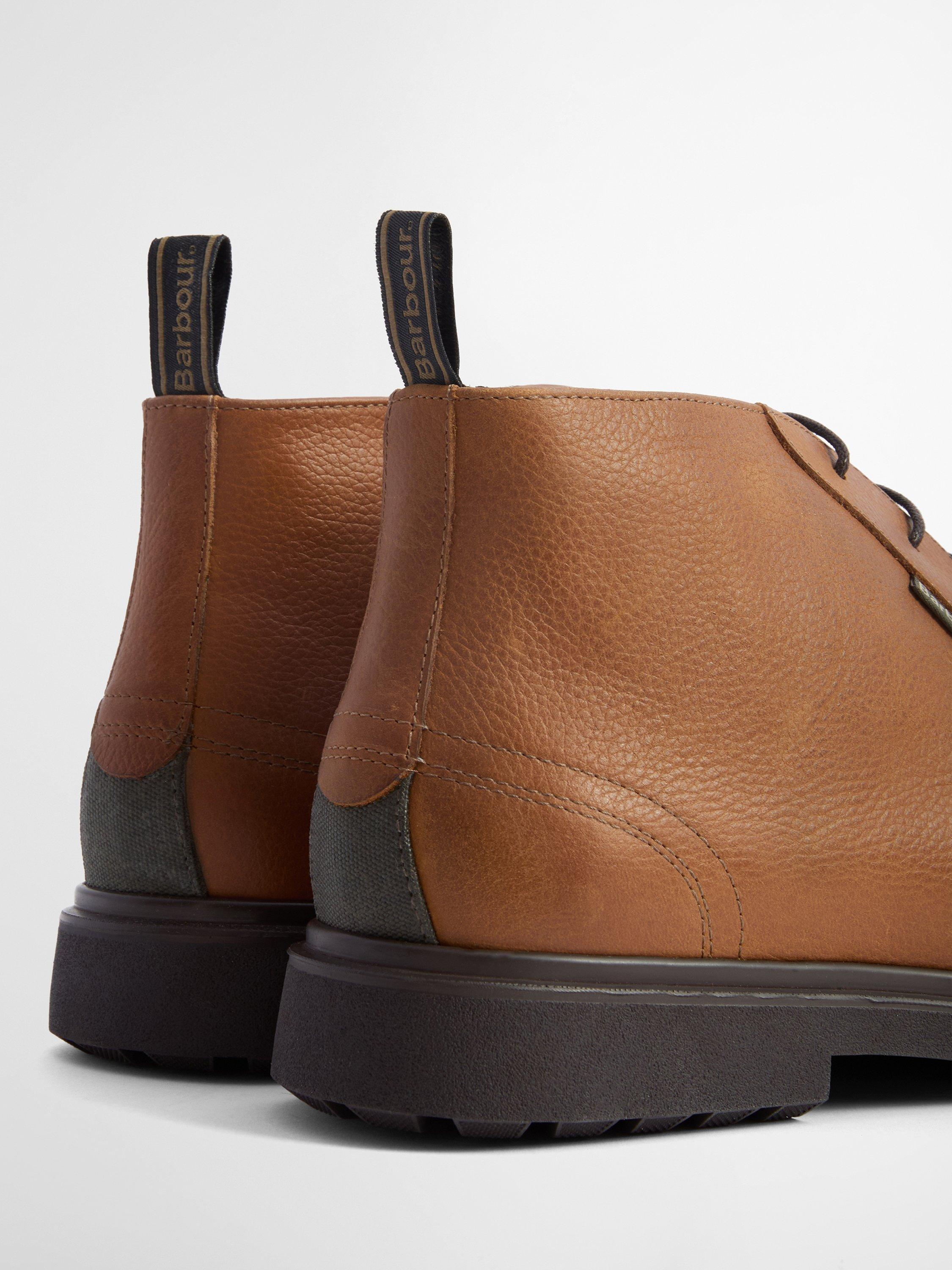 Product image 5 of 9, which shows Barbour Meays Leather Chukka Boots, Brown, 9