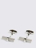 Moss Barrel Textured Cufflinks, Grey