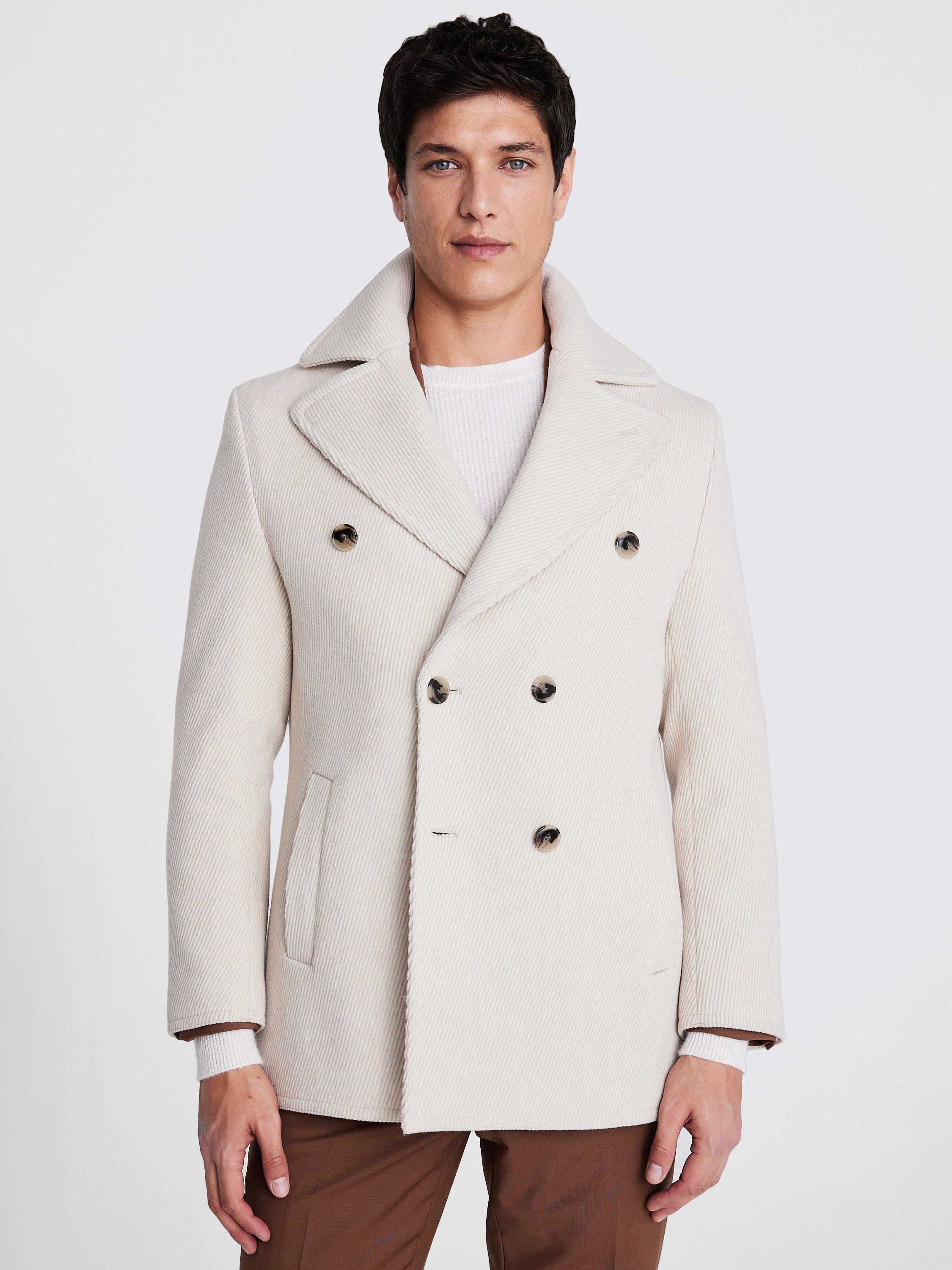 Manchester Private White Peacoat Peacoat Mens Wool Coat Nautica 