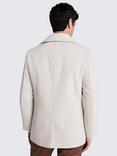 Moss Wool Blend Heavy Twill Pea Coat, Beige