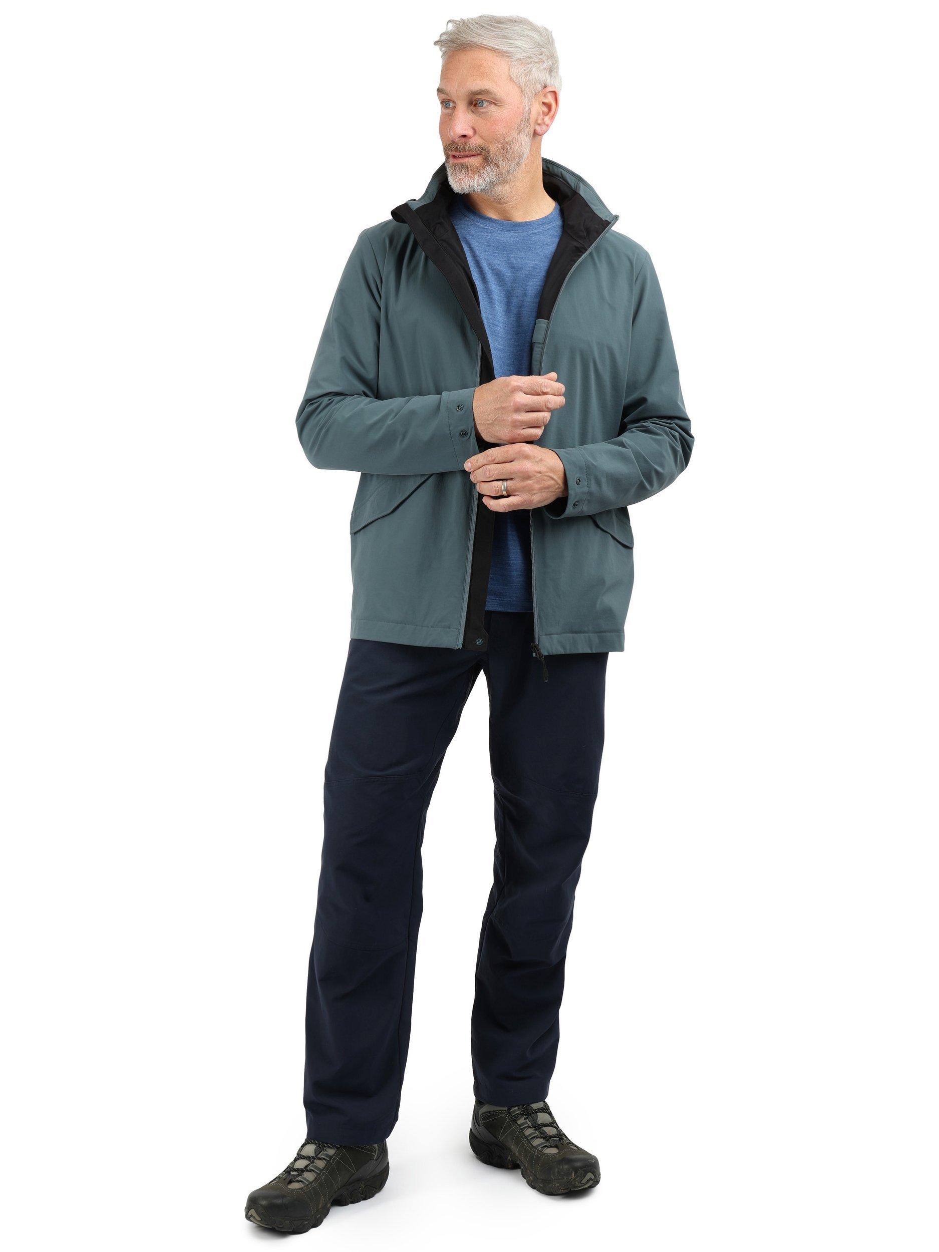 Product image 4 of 10, which shows Rohan Men's Fairway Packable Hood Waterproof Jacket, Slate Grey, S