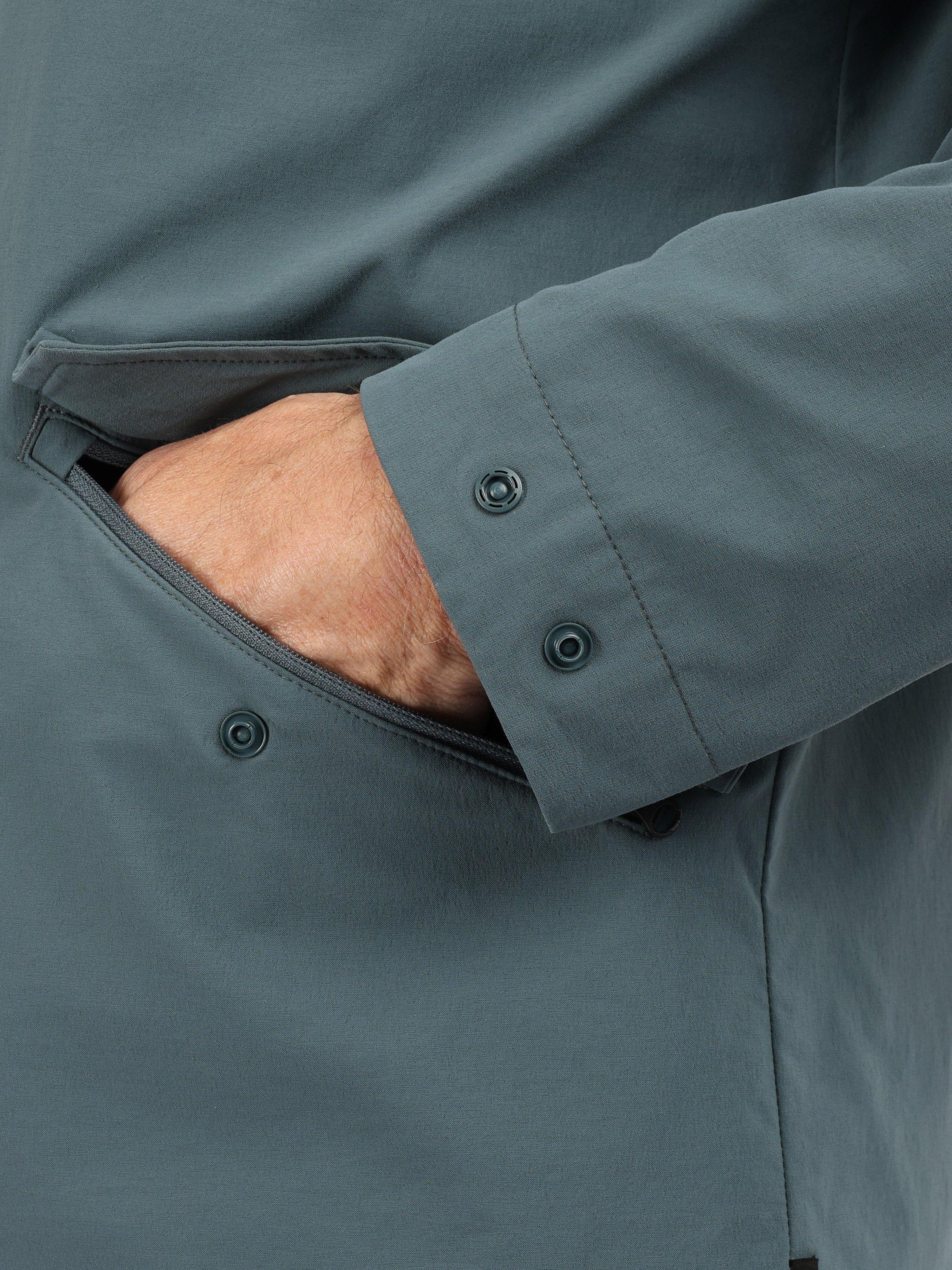 Product image 6 of 10, which shows Rohan Men's Fairway Packable Hood Waterproof Jacket, Slate Grey, S