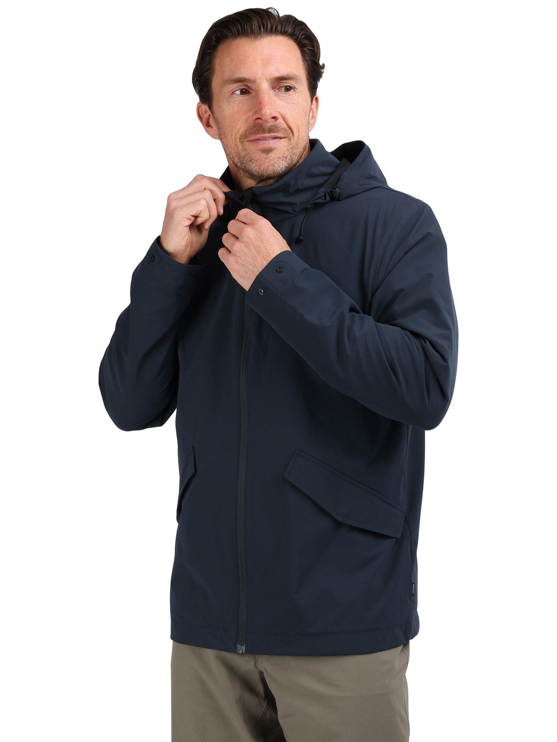 Product image 1 of 10, which shows Rohan Men's Fairway Packable Hood Waterproof Jacket, True Navy, S