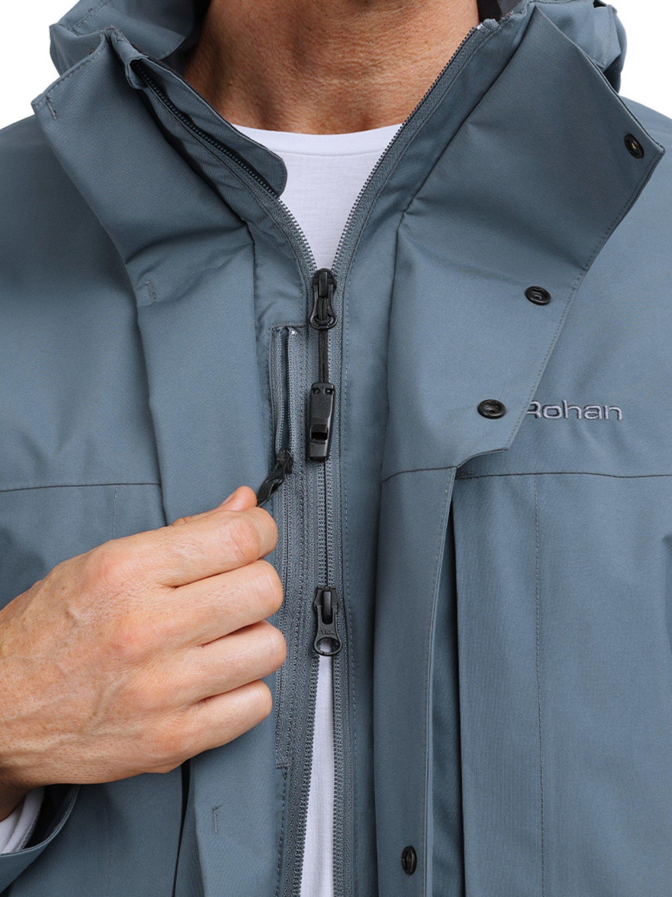 Product image 4 of 7, which shows Rohan Men's Lomond Packable Hood Waterproof Jacket, Slate Grey, S