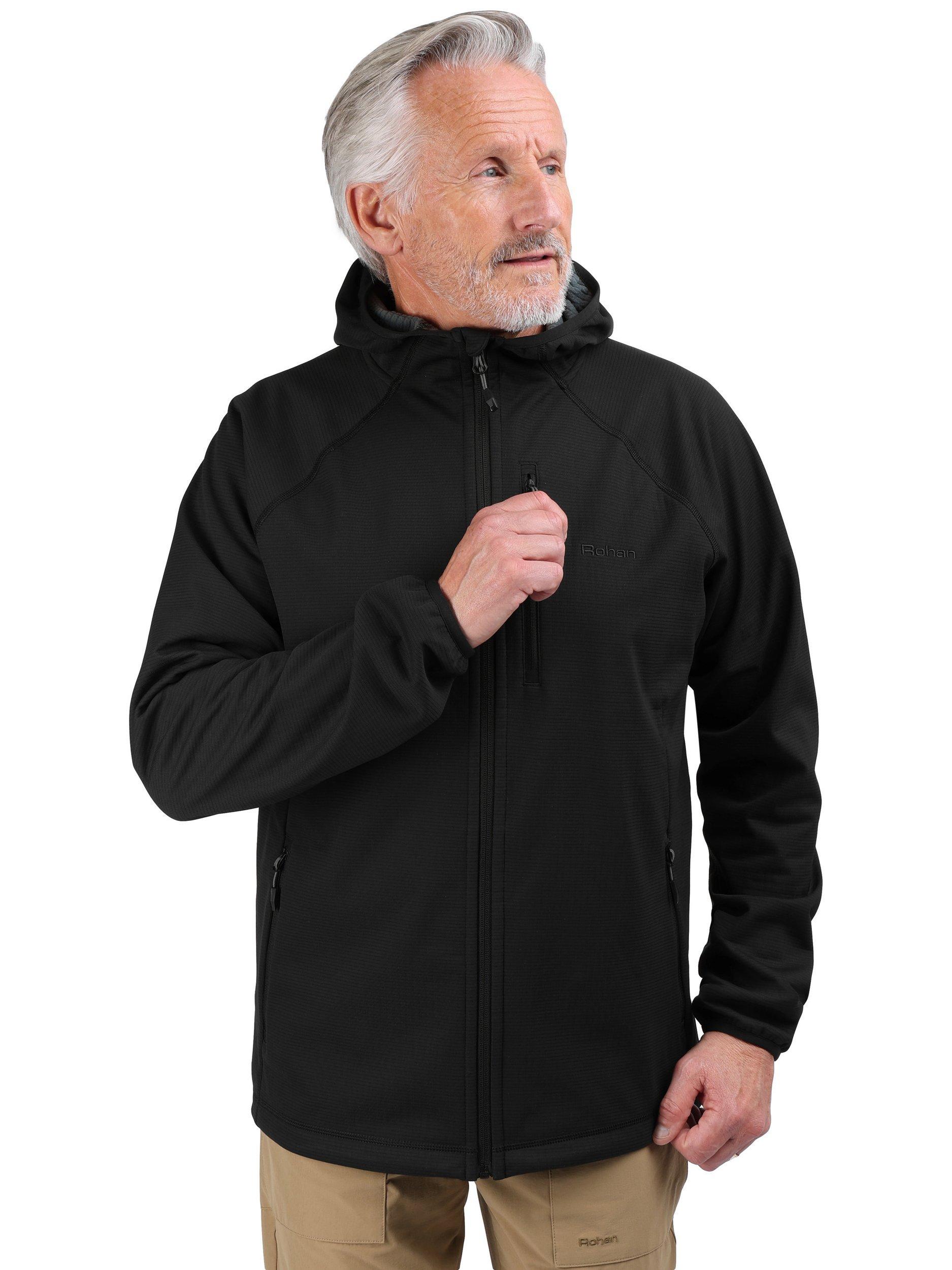 Product image 1 of 9, which shows Rohan Men's Vindur Windbreaker Hooded Jacket, Black, S
