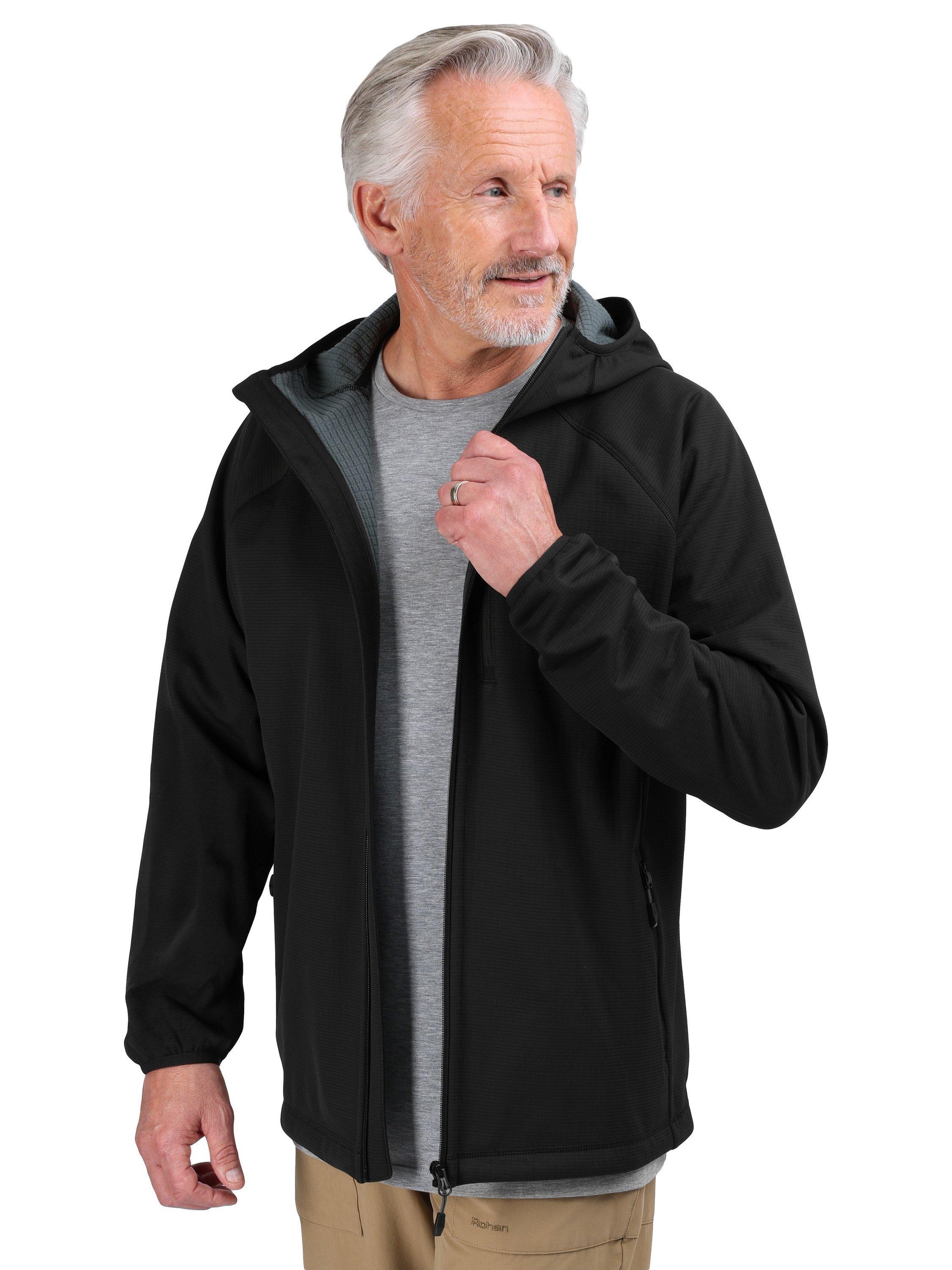Product image 6 of 9, which shows Rohan Men's Vindur Windbreaker Hooded Jacket, Black, S