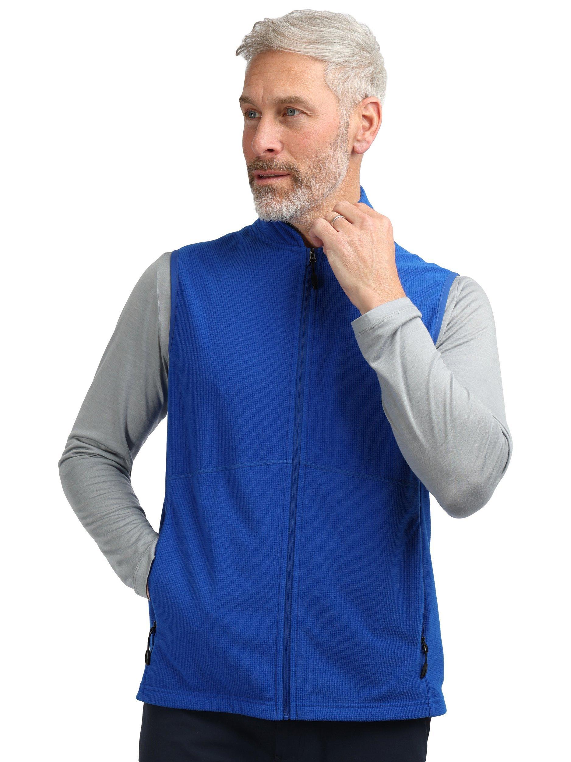 Product image 1 of 5, which shows Rohan Men's Microgrid Fleece Gilet, Ridge Blue, S