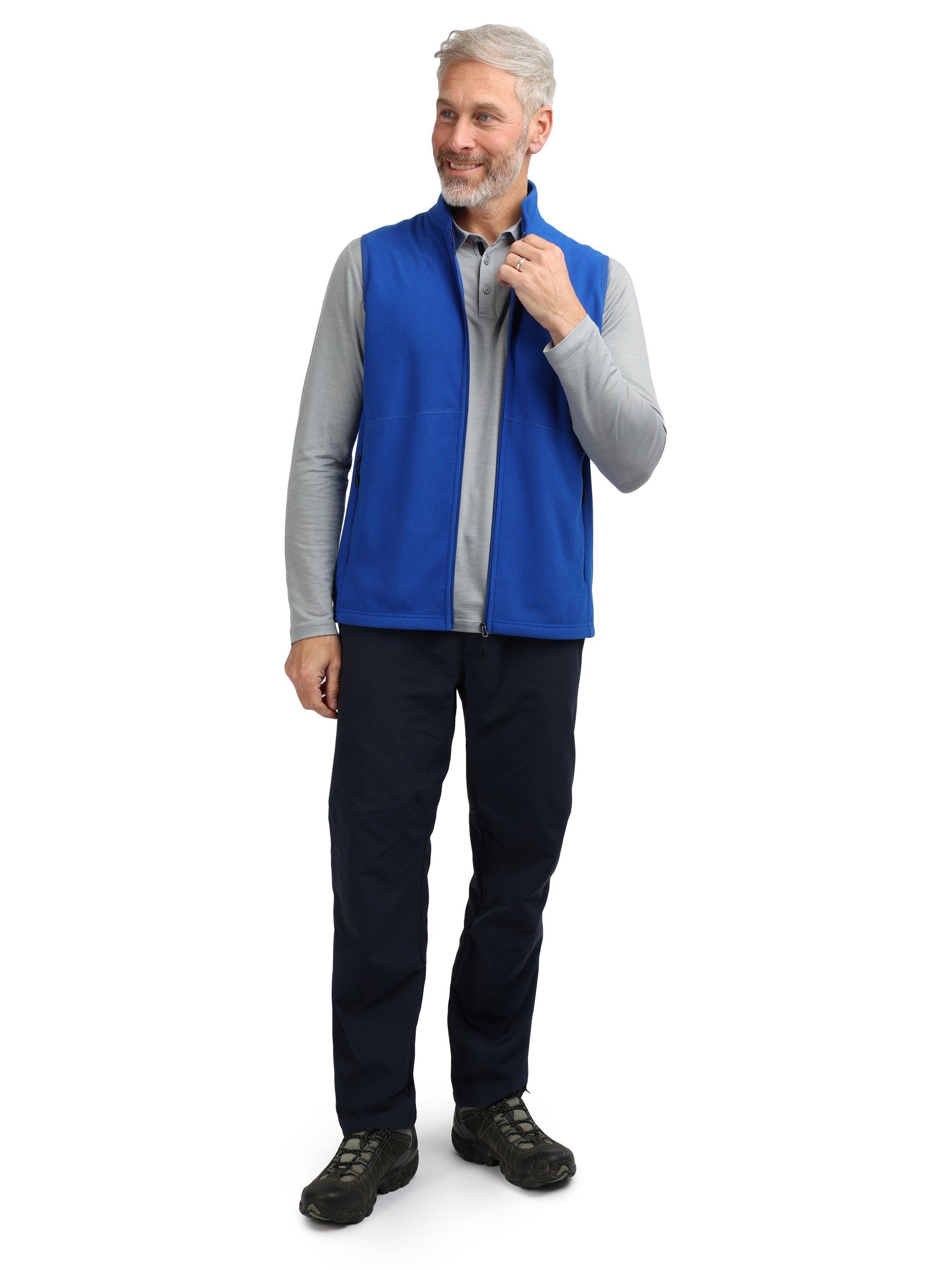 Product image 4 of 5, which shows Rohan Men's Microgrid Fleece Gilet, Ridge Blue, S
