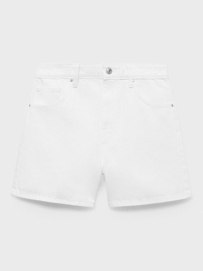 Product image 3 of 7, which shows Mango Zoey High Waist Denim Shorts, White, 6