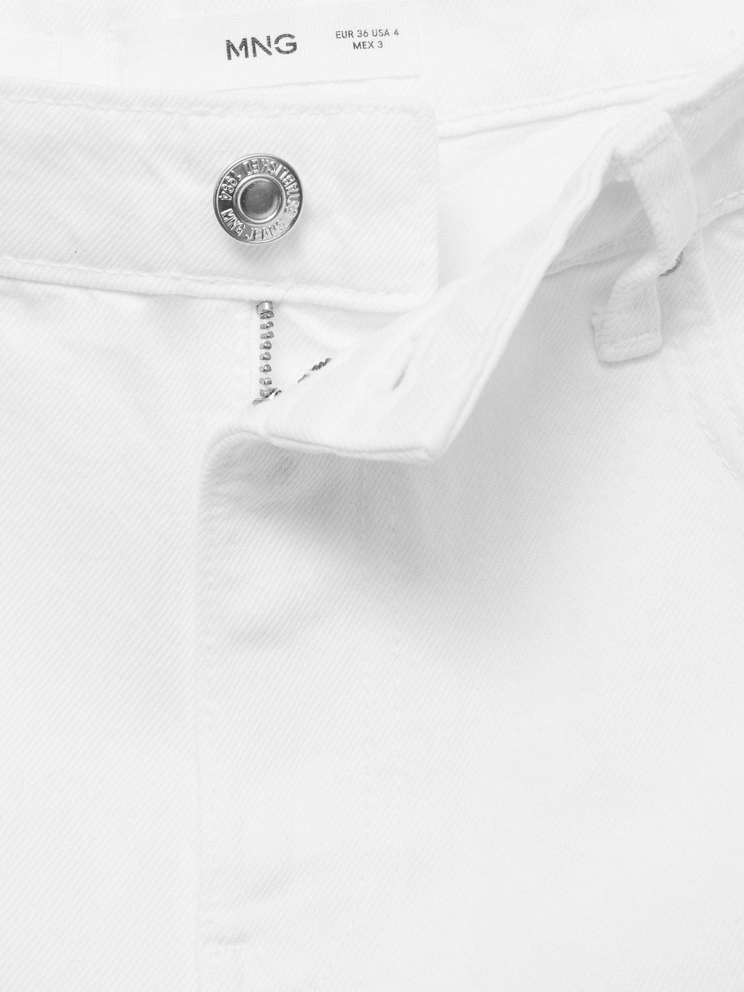 Product image 7 of 7, which shows Mango Zoey High Waist Denim Shorts, White, 6