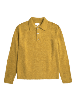 Norse Projects Rasmus Relaxed Brush Knit Polo Shirt, Warm Yellow, Warm Yellow