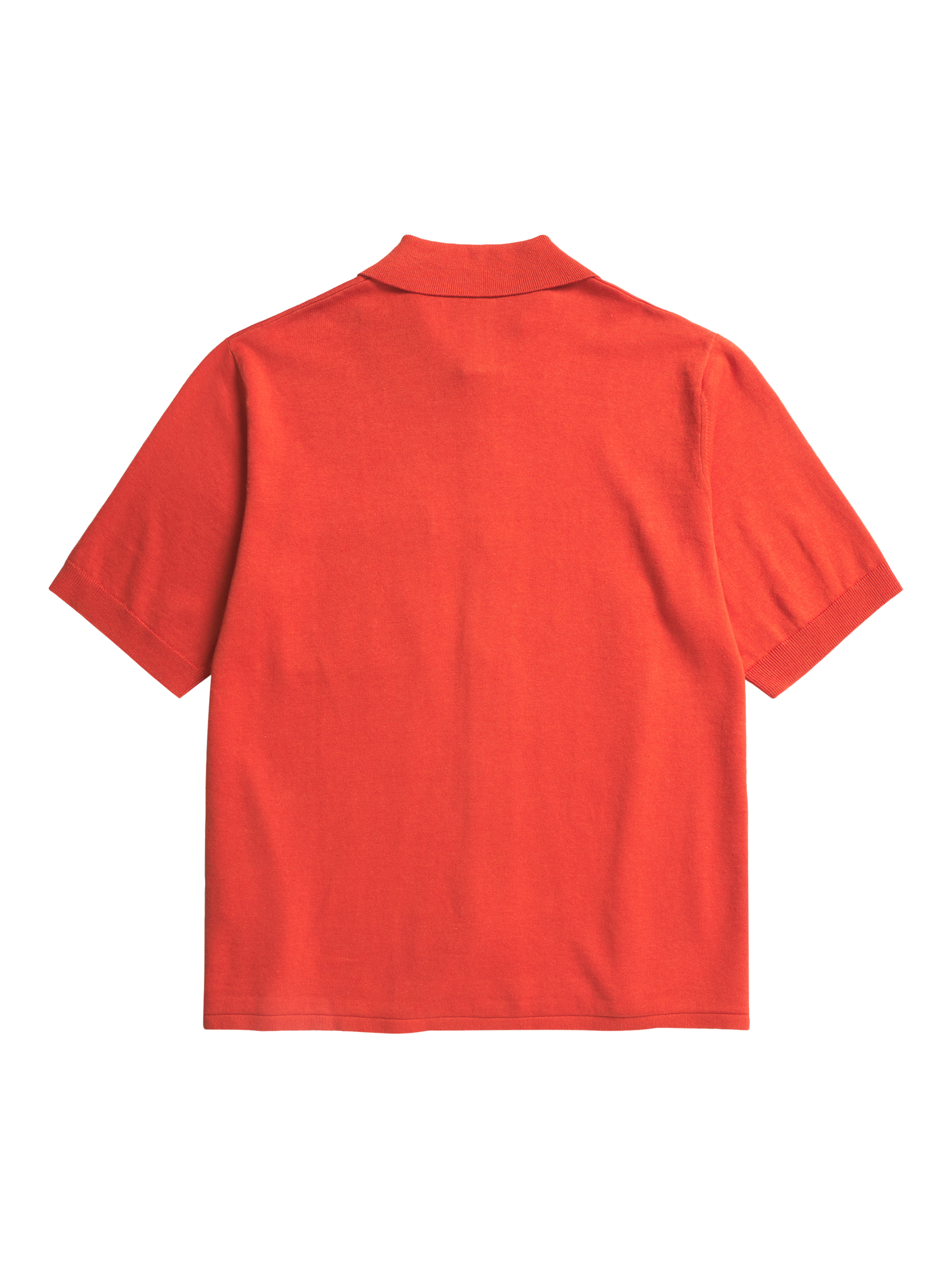 Product image 2 of 3, which shows Norse Projects Rollo Cotton Blend Short Sleeve Collar Shirt, Blood Orange, M