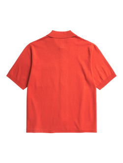 Norse Projects Rollo Cotton Blend Short Sleeve Collar Shirt - view 2, Blood Orange
