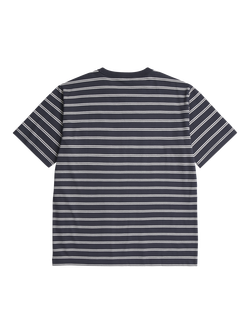 Norse Projects Hol Organic Cotton Stripe Short Sleve Crew Neck T-Shirt - view 2, Dark Navy