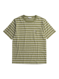 Norse Projects Hol Organic Cotton Stripe Short Sleve Crew Neck T-Shirt, Moss Green