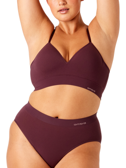 Ambra Bondi Bare Non Wired Longline Padded Comfort Bra, Sangria