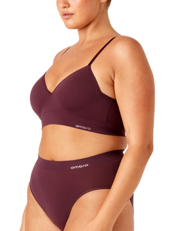 Ambra Bondi Bare Non Wired Longline Padded Comfort Bra - view 2, Sangria