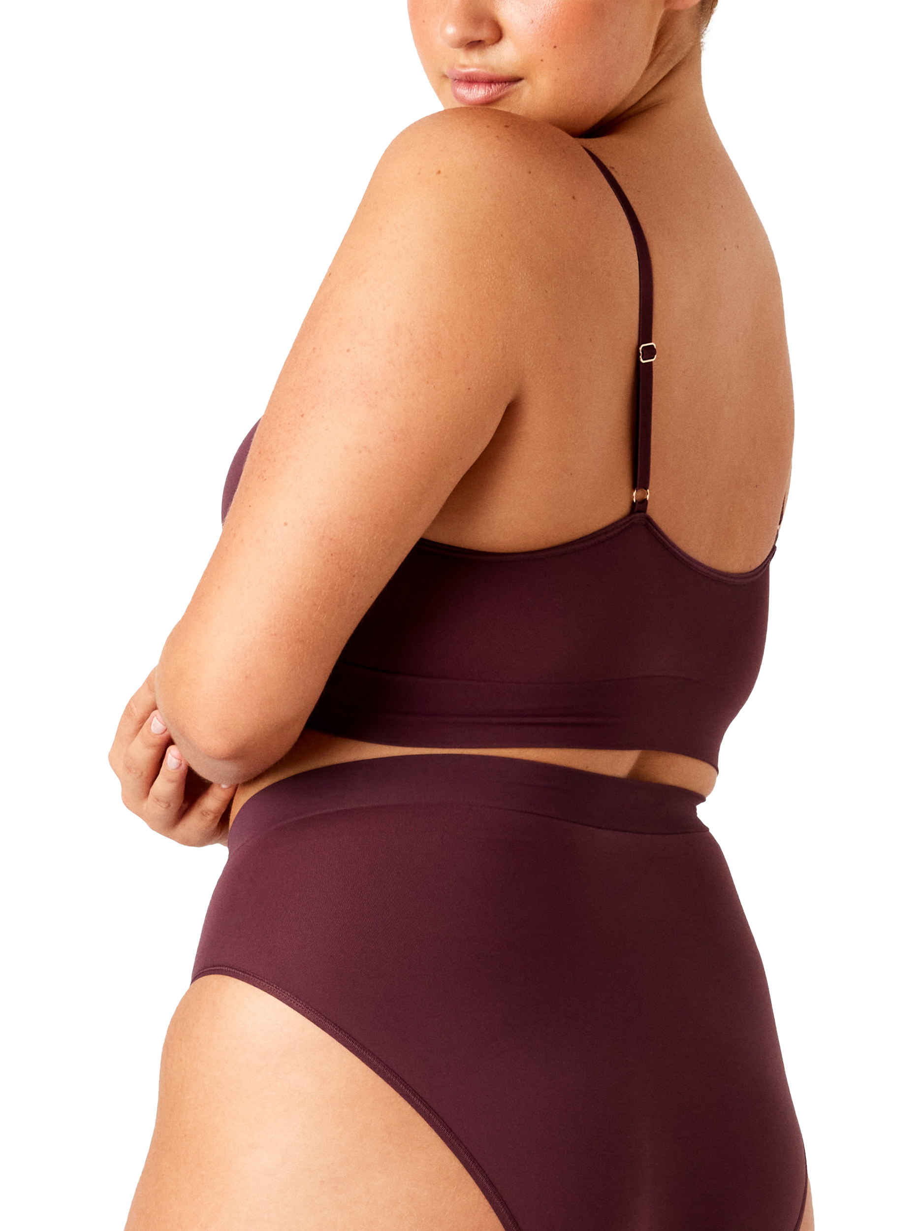 Product image 3 of 3, which shows Ambra Bondi Bare Longline Bra, Sangria, 8-10