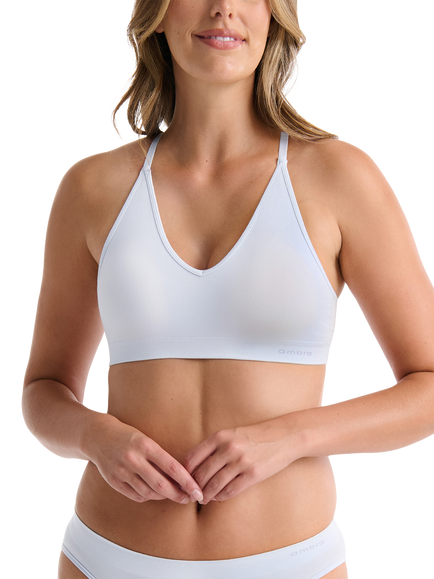 Ambra Purebasics Non Wired Modal Seamfree Padded Comfort Bra, Aura Blue