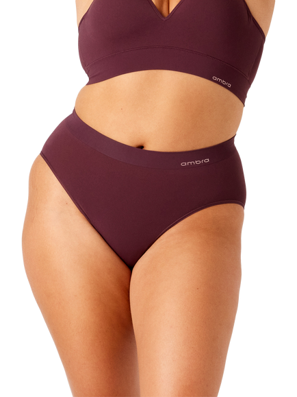 Ambra Bondi Bare High Cut Seamfree Comfort Knickers, Sangria