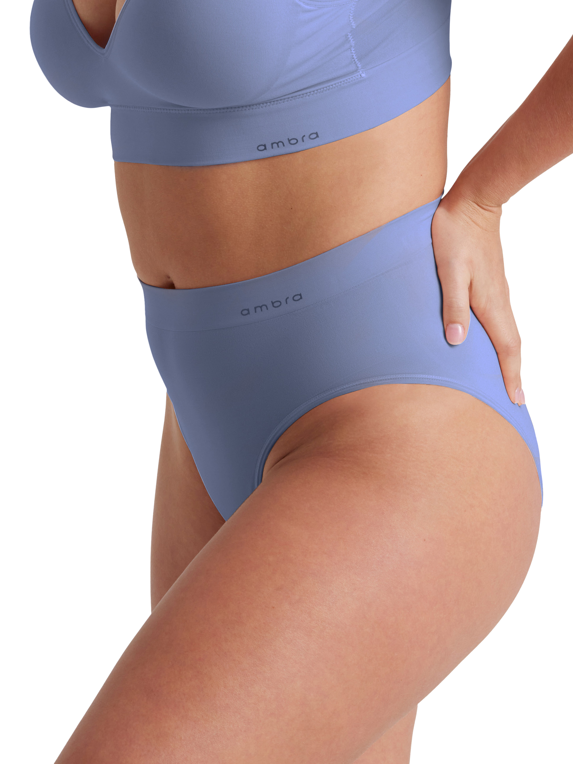 Product image 2 of 3, which shows Ambra Bondi Bare Hi Cut Knickers, Midnight, 10-12