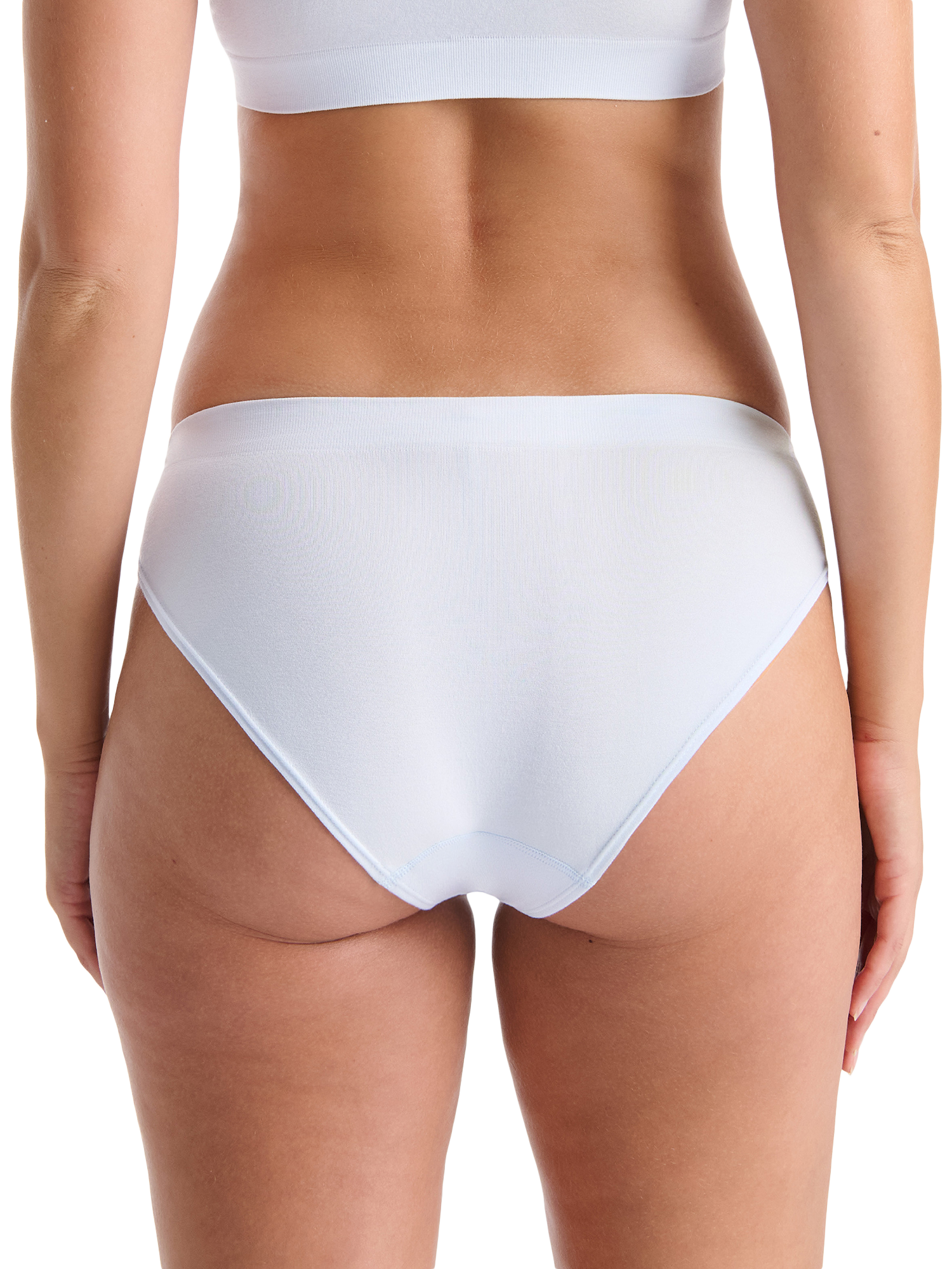 Product image 3 of 3, which shows Ambra Purebasics Modal Bikini Knickers, Pack of 2, Aura Blue, 8-10