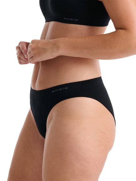 Ambra Purebasics Seamfree Comfort Modal Bikini Knickers, Pack of 2 - view 2, Black